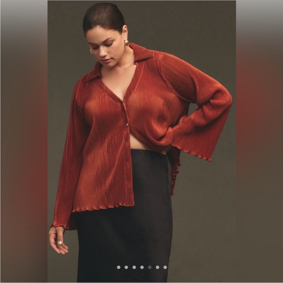 Anthropologie DOLAN lettuce-hem button down top- Medium - Picture 2 of 15